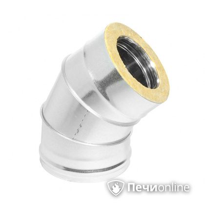 Колено 135° (45°) Теплов и Сухов Отвод Термо 45* ОТ-Р 430-0.5/оцинковка D115/180 в Нижней Туре