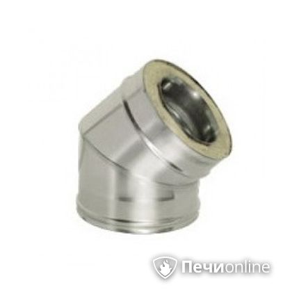 Дымоход Дымок Колено 45° с изоляцией 0,8 мм. OTFR45 150/230 в Нижней Туре